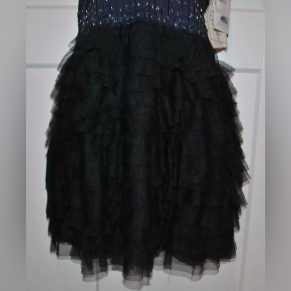 FREE PEOPLE Flutter Mini Tiered Tulle Sequin Beaded Mini Dress size S NWOT - Picture 10 of 10